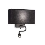 Aplique de pared HOTEL AP2 ALL BLACK de Ideal Lux