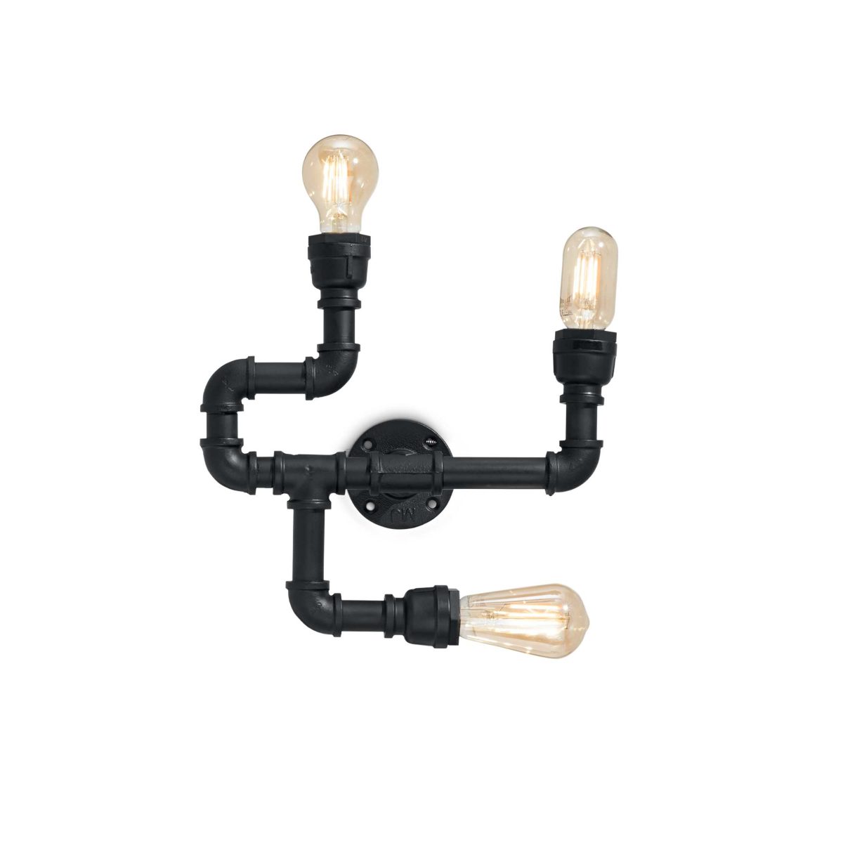 Aplique de pared PLUMBER AP3 NERO de Ideal Lux