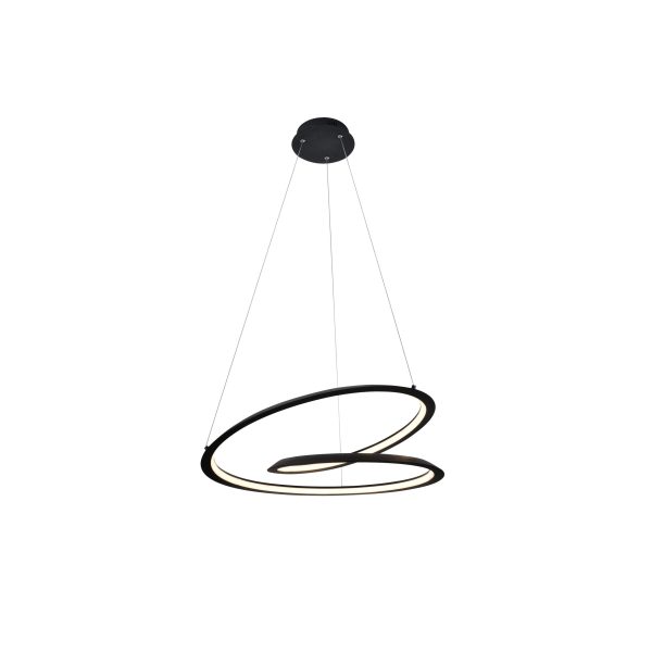 LOOPING Lámpara colgante de Schuller. Medidas: Ø 60 x A 20 (Amin 50, Amax 120) cm. Color: Negro