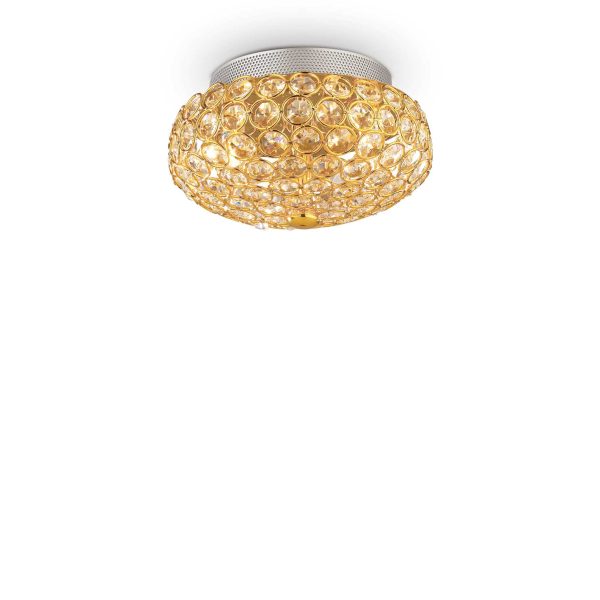 Plafón de techo KING PL3 ORO de Ideal Lux