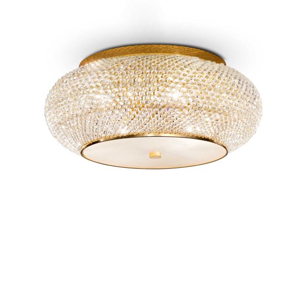 Plafón de techo PASHÁ PL10 ORO de Ideal Lux