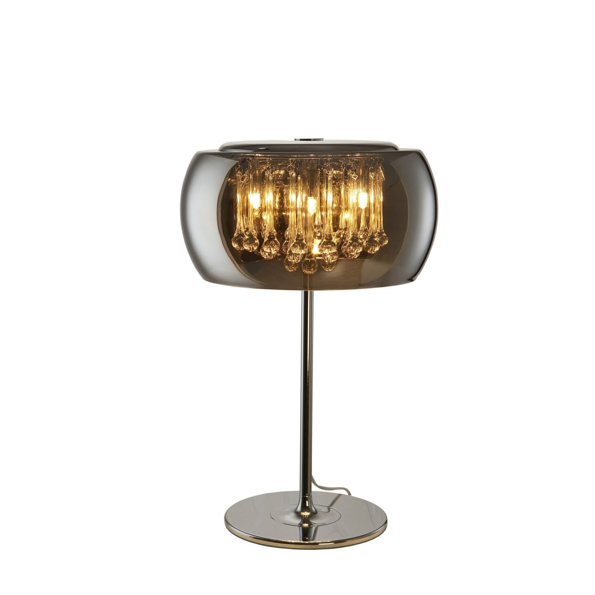 ARGOS Lámpara de mesa de Schuller. Medidas: Ø 40 x A 61 cm. Color: Cromo