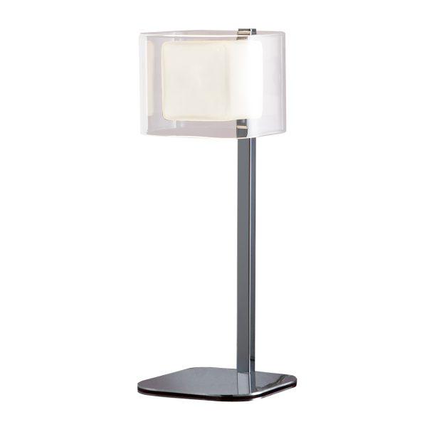 CUBE Lámpara de mesa de Schuller. Medidas: L 12 x A 32 x F 16 cm. Color: Cromo
