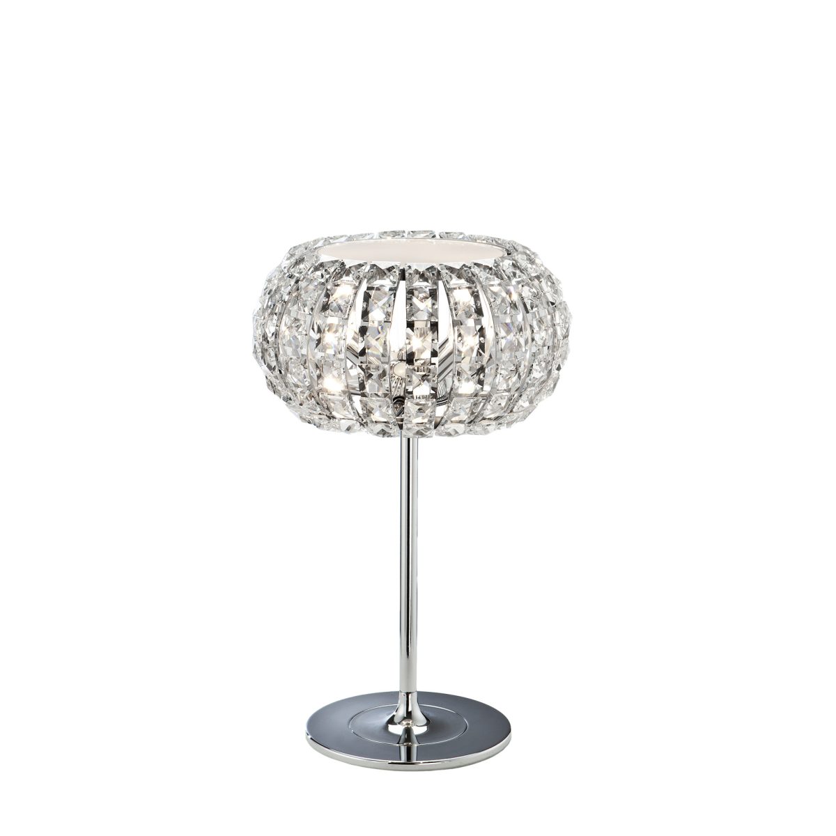DIAMOND Lámpara de mesa de Schuller. Medidas: Ø 24 x A 40 cm. Color: Cromo