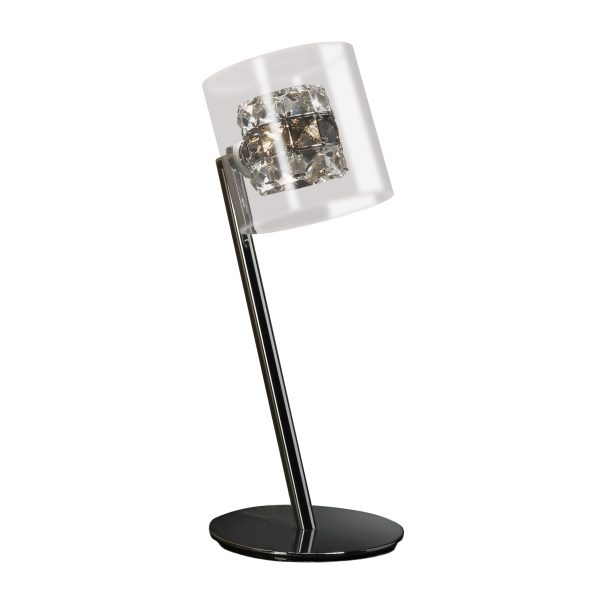 FLASH Lámpara de mesa de Schuller. Medidas: L 15 x A 38 x F 17 cm. Color: Cromo