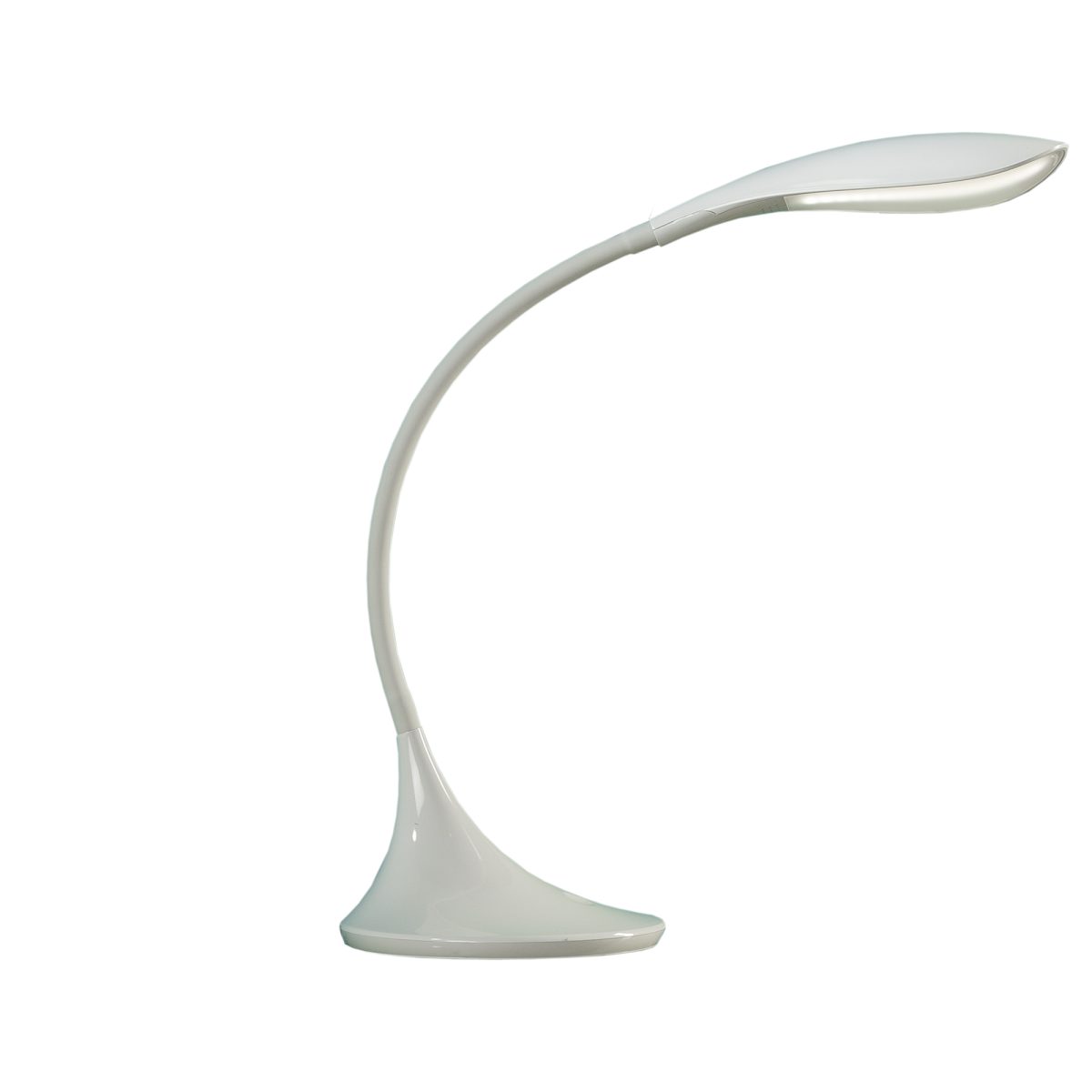 SWAN Lámpara de mesa de Schuller. Medidas: L 30 x A 45 (Amin 30, Amax 55) x F 18 cm. Color: Blanco