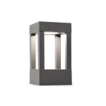 AGRA LED Sobremuro de Faro. Medidas: L 108 x A 200 x F 108 mm. Color: Gris