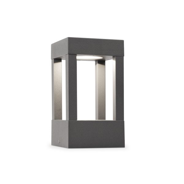 AGRA LED Sobremuro de Faro. Medidas: L 108 x A 200 x F 108 mm. Color: Gris