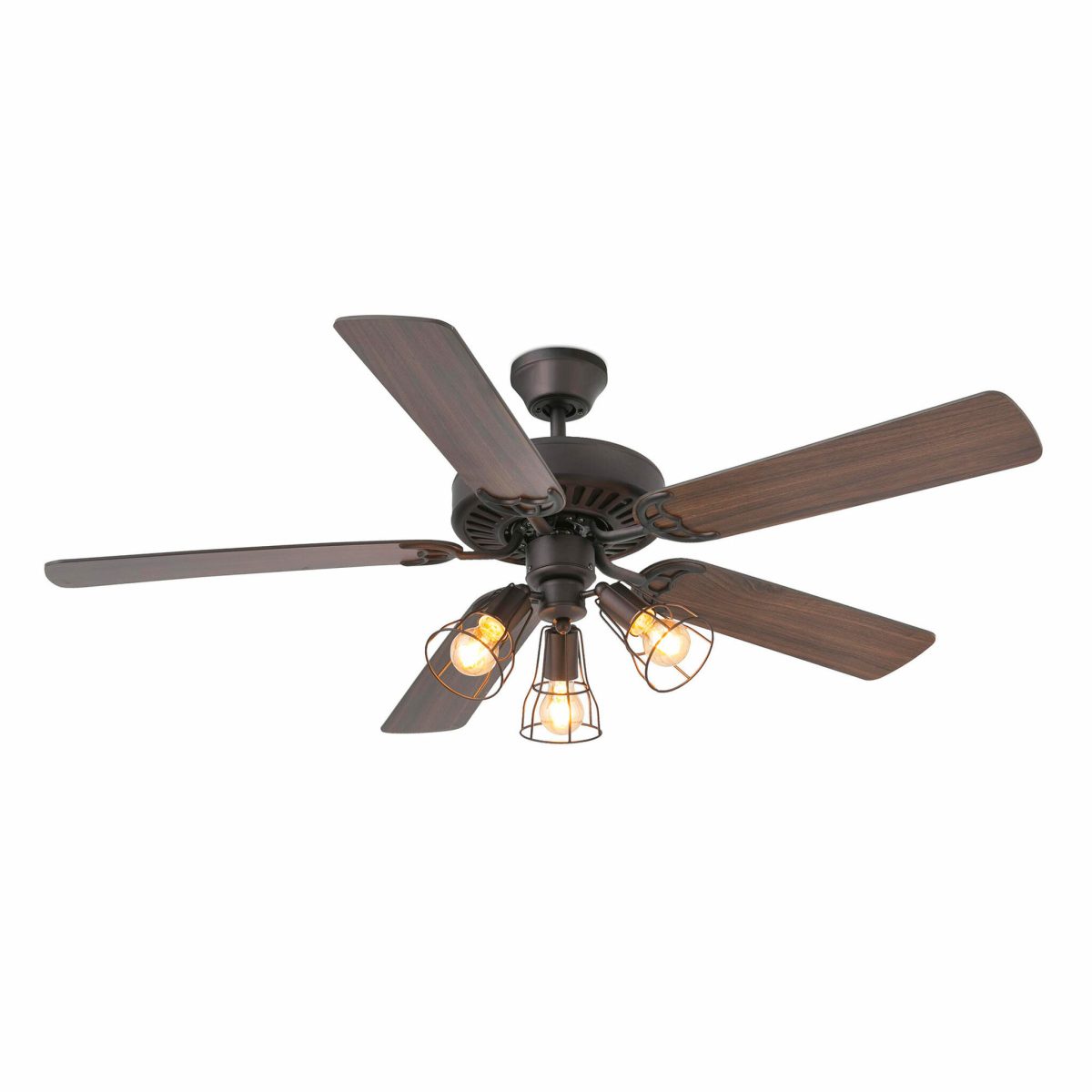 ALOHA Ventilador de techo con luz de Faro. Medidas: Ø 1320 x L 1320 x A 520 x F 1320 mm. Color: Marrón