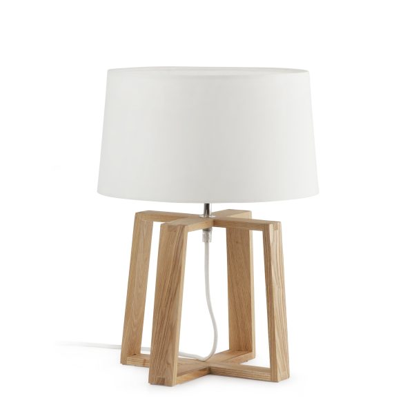 BLISS Sobremesa de Faro. Medidas: Ø 320 x L 320 x A 440 x F 320 mm. Color: Madera