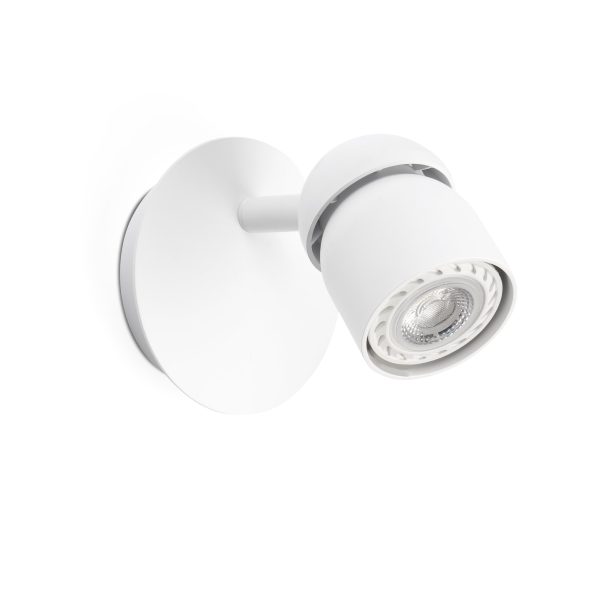 COCO Aplique de Faro. Medidas: Ø 100 x L 100 x A 100 x F 100 mm. Color: Blanco