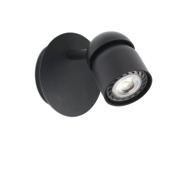 COCO Aplique de Faro. Medidas: Ø 100 x L 100 x A 100 x F 100 mm. Color: Negro