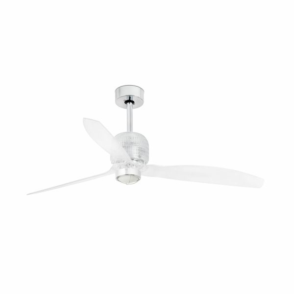 DECO FAN LED Ventilador de techo con luz de Faro. Medidas: Ø 1280 x L 1280 x A 484 x F 1280 mm. Color: Cromo