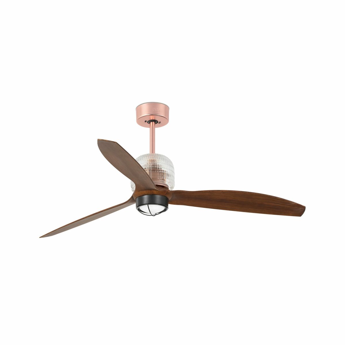 DECO FAN LED Ventilador de techo con luz de Faro. Medidas: Ø 1280 x L 1280 x A 484 x F 1280 mm. Color: Cobre