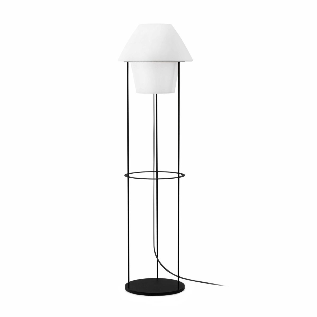 ESTRUCTURA-L Pie de Faro. Medidas: Ø 410 x L 410 x A 1530 x F 410 mm. Color: Negro