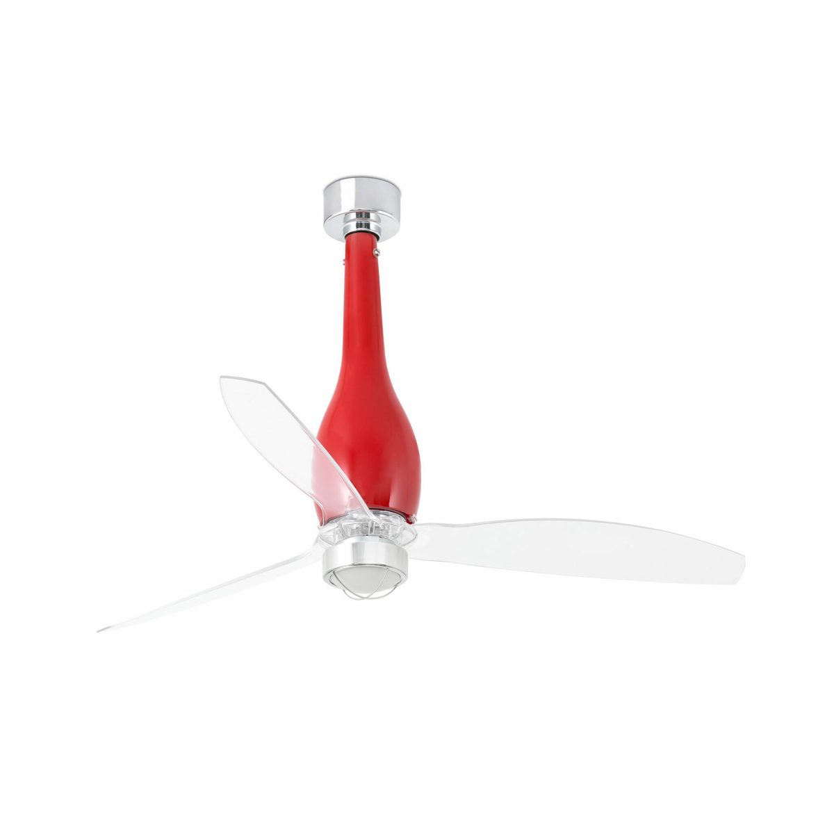 ETERFAN LED Ventilador de techo con luz de Faro. Medidas: Ø 1280 x L 1280 x A 674 x F 1280 mm. Color: Rojo