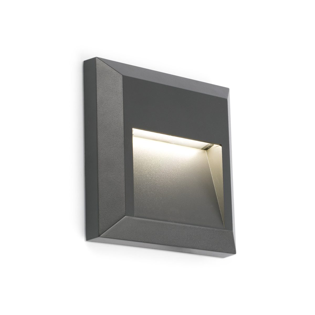 GRANT-C Aplique de Faro. Medidas: L 125 x A 125 x F 25 mm. Color: Gris