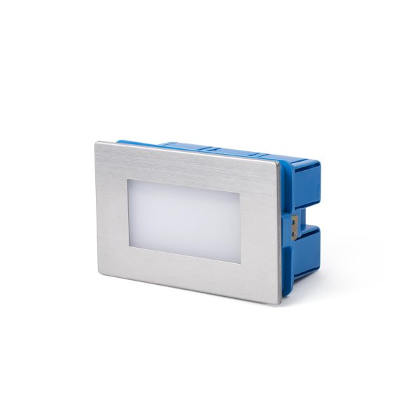 GRON LED Foco de Faro. Medidas: L 105 x A 65 x F 50 mm. Color: Niquel