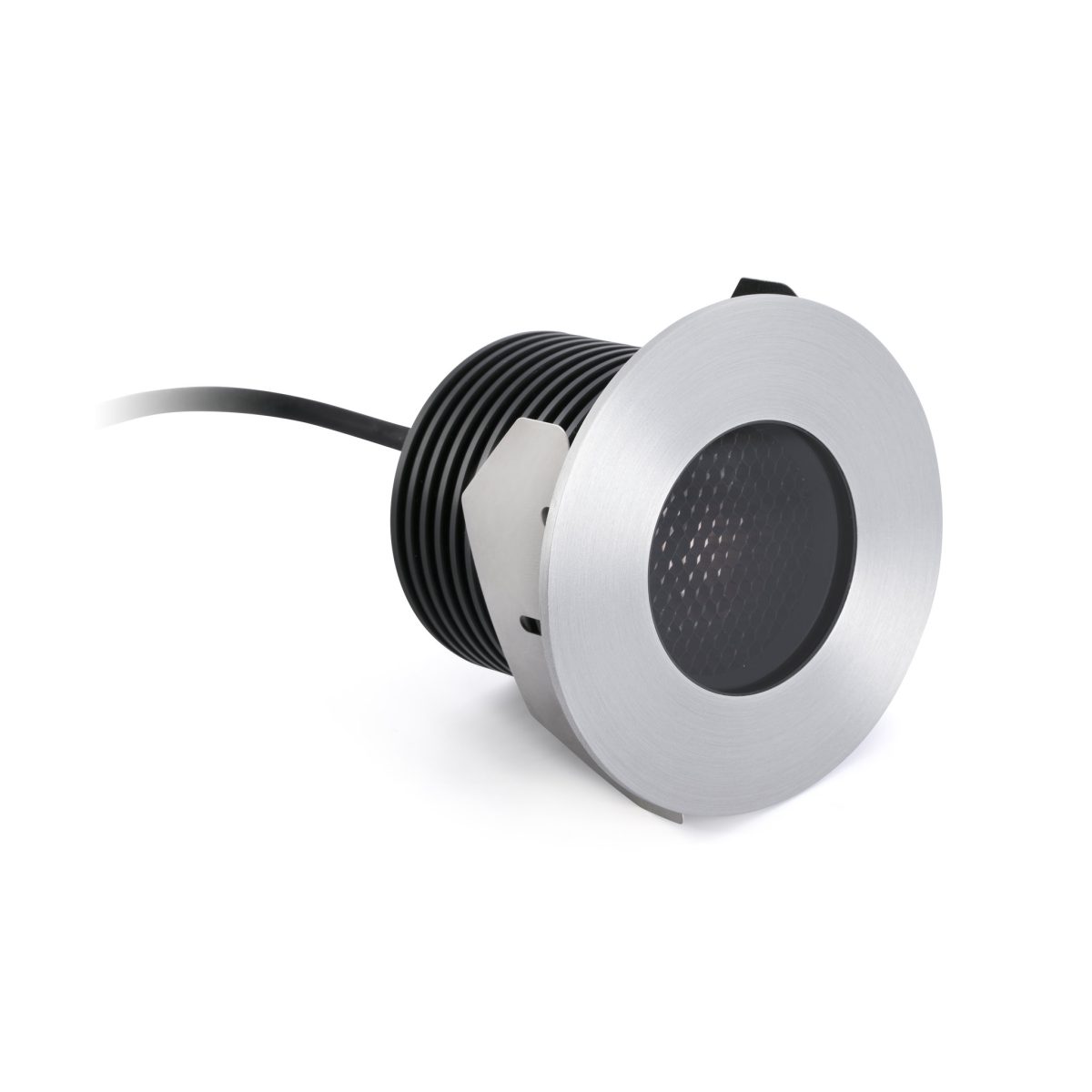 GRUND LED Foco de Faro. Medidas: Ø 92 x L 92 x A 120 x F 92 mm. Color: Acero