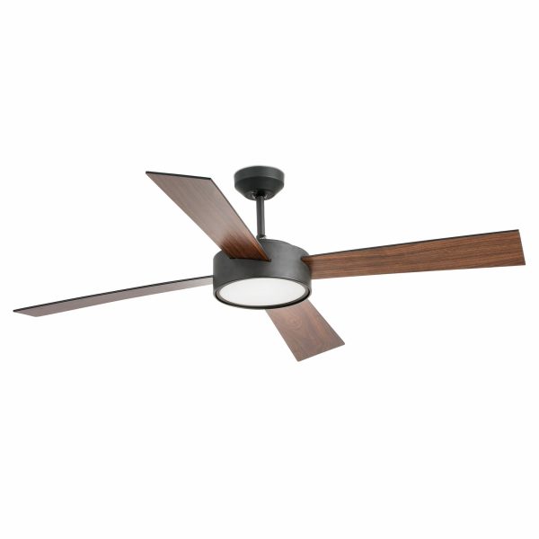 HYDRA LED Ventilador de techo con luz de Faro. Medidas: Ø 1330 x L 1330 x A 340 x F 1330 mm. Color: Negro