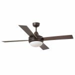 ICARIA Ventilador de techo con luz de Faro. Medidas: Ø 1320 x L 1320 x A 415 x F 1320 mm. Color: Marrón