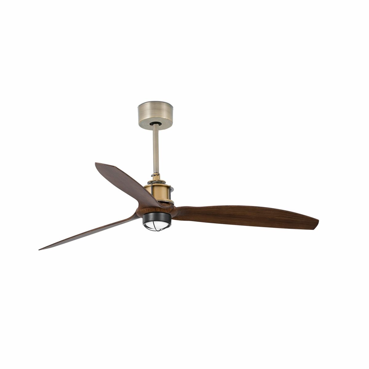JUST FAN LED Ventilador de techo con luz de Faro. Medidas: Ø 1280 x L 1280 x A 674 x F 1280 mm. Color: Oro