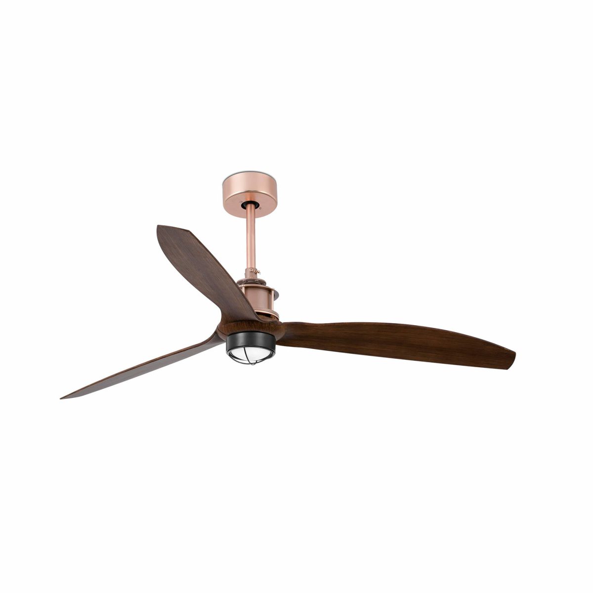 JUST FAN LED Ventilador de techo con luz de Faro. Medidas: Ø 1280 x L 1280 x A 674 x F 1280 mm. Color: Cobre