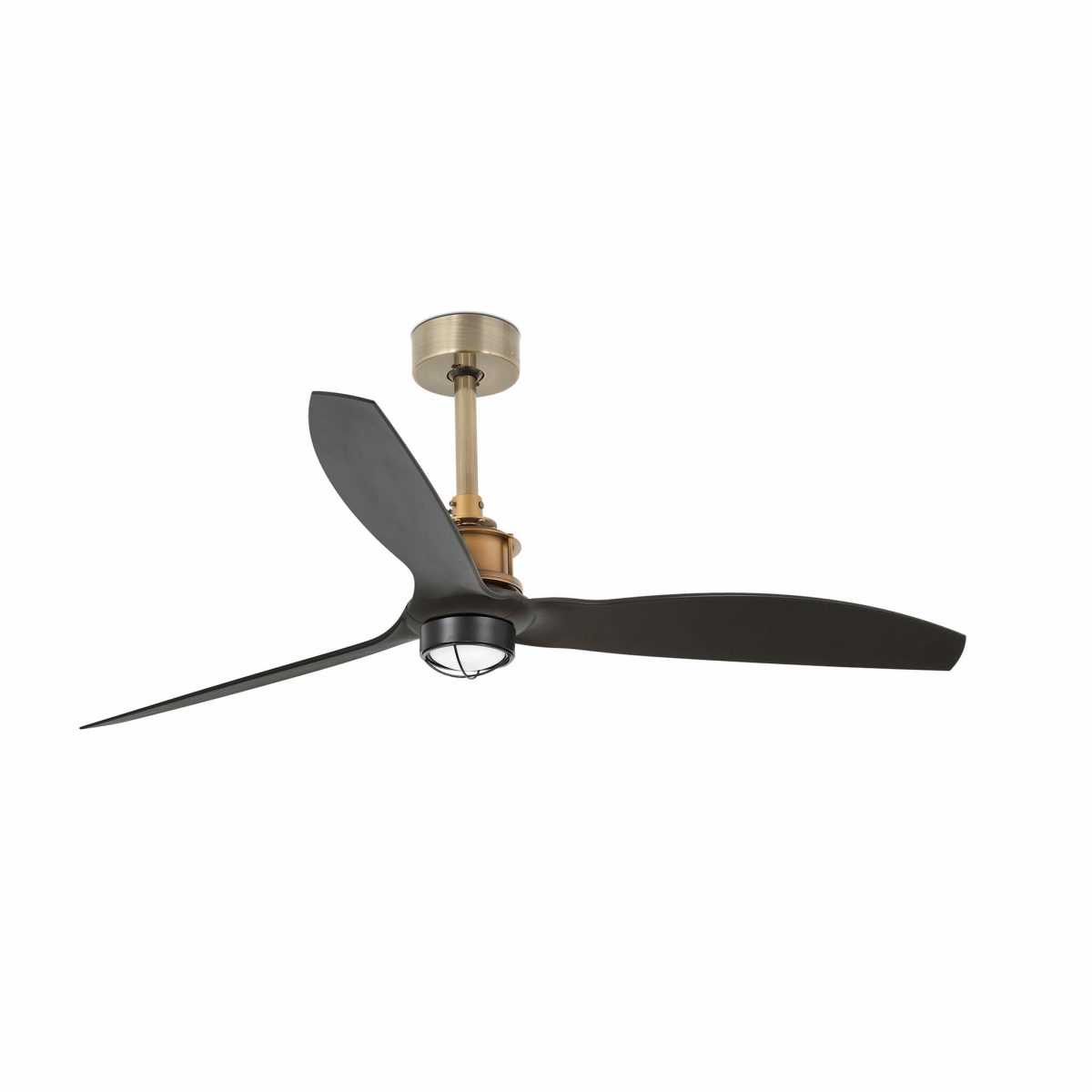 JUST FAN LED Ventilador de techo con luz de Faro. Medidas: Ø 1280 x L 1280 x A 674 x F 1280 mm. Color: Oro