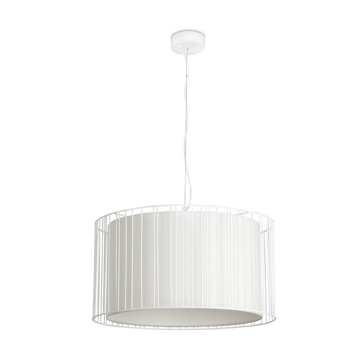 LINDA Colgante de Faro. Medidas: Ø 500 x L 500 x A 1470 x F 500 mm. Color: Blanco