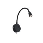 LOKE LED Aplique de Faro. Medidas: L 80 x A 320 x F 320 mm. Color: Negro