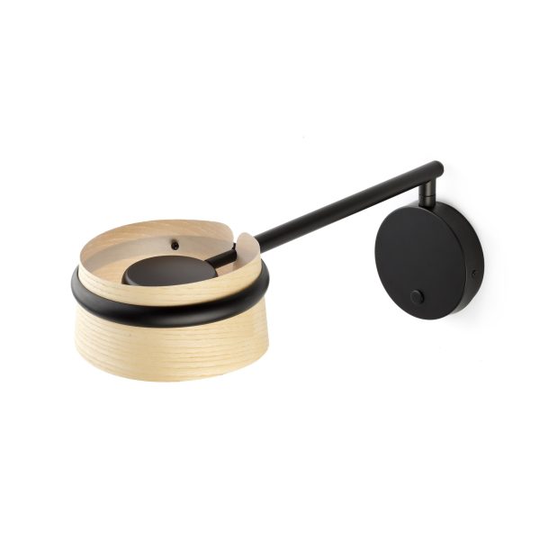 LOOP LED Aplique de Faro. Medidas: Ø 190 x L 190 x A 220 x F 500 mm. Color: Negro