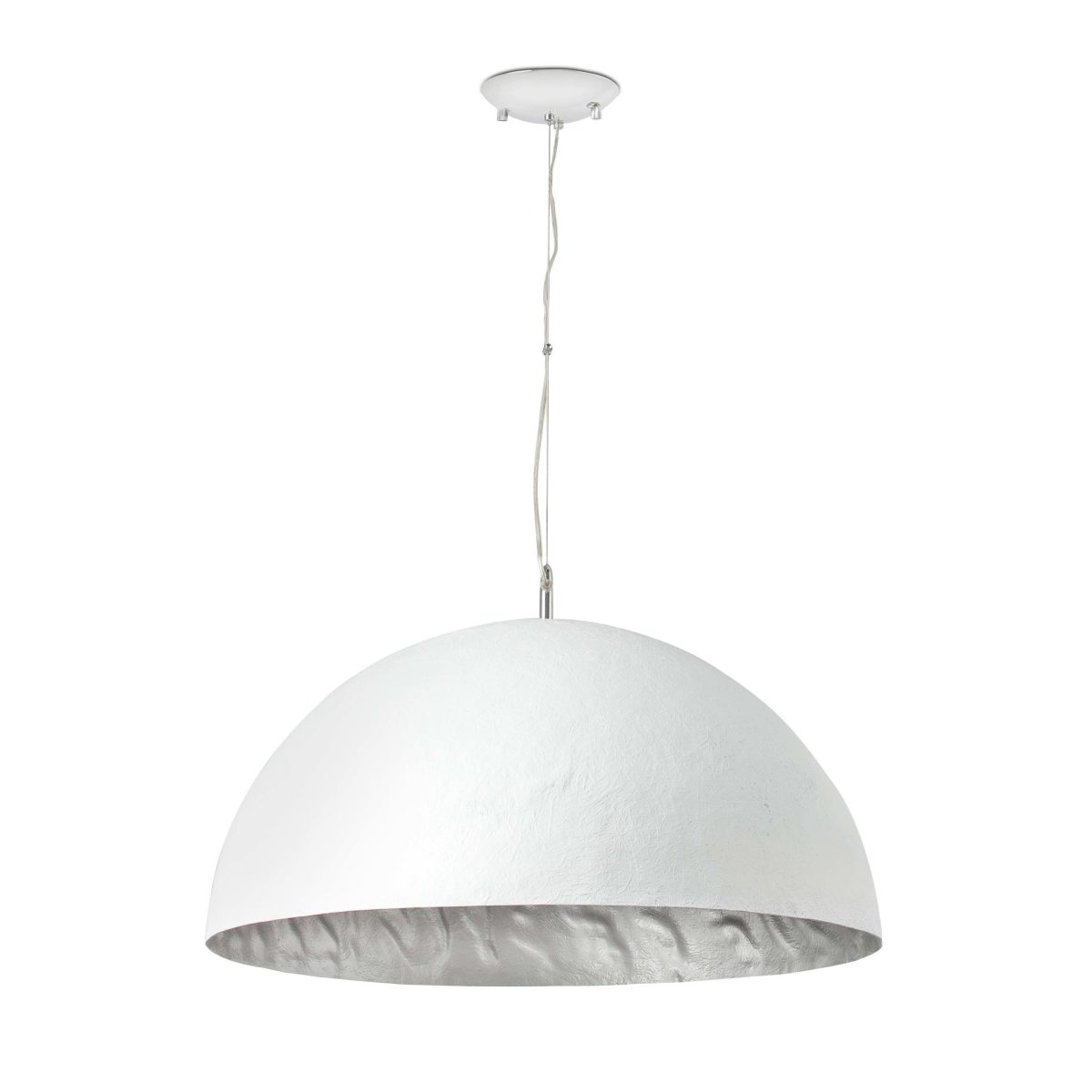 MAGMA-P Colgante de Faro. Medidas: Ø 700 x L 700 x A 2325 x F 700 mm. Color: Blanco