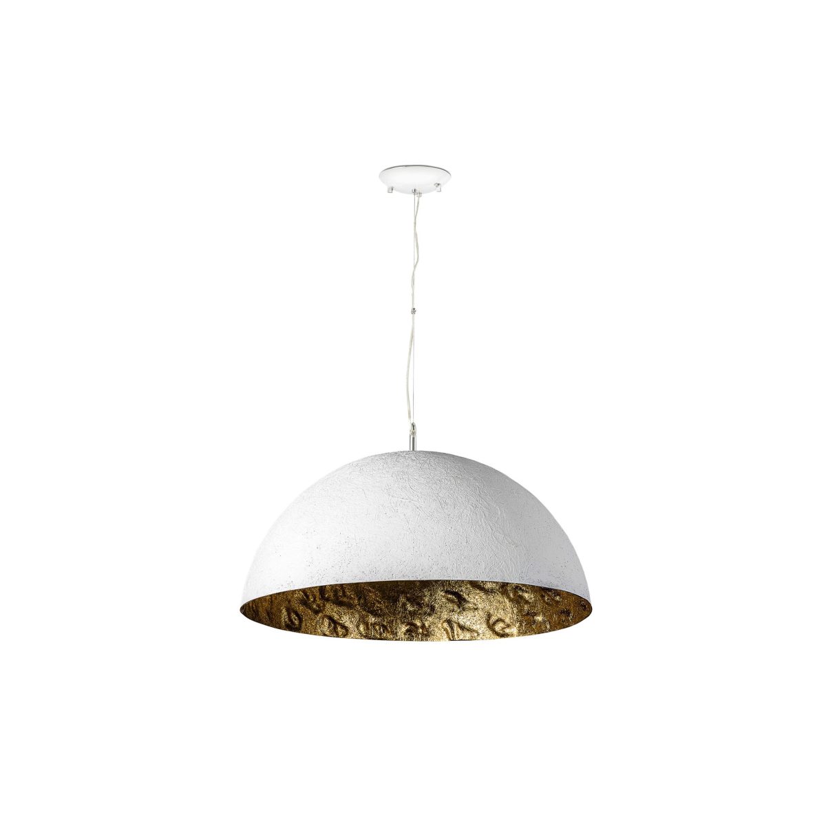 MAGMA-P Colgante de Faro. Medidas: Ø 700 x L 700 x A 2325 x F 700 mm. Color: Blanco