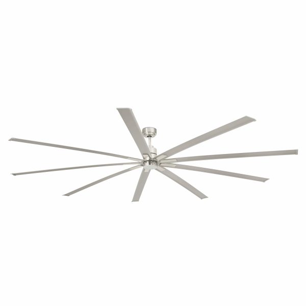 MANHATTAN LED Ventilador de techo con luz de Faro. Medidas: Ø 2440 x L 2440 x A 360 x F 2440 mm. Color: Niquel