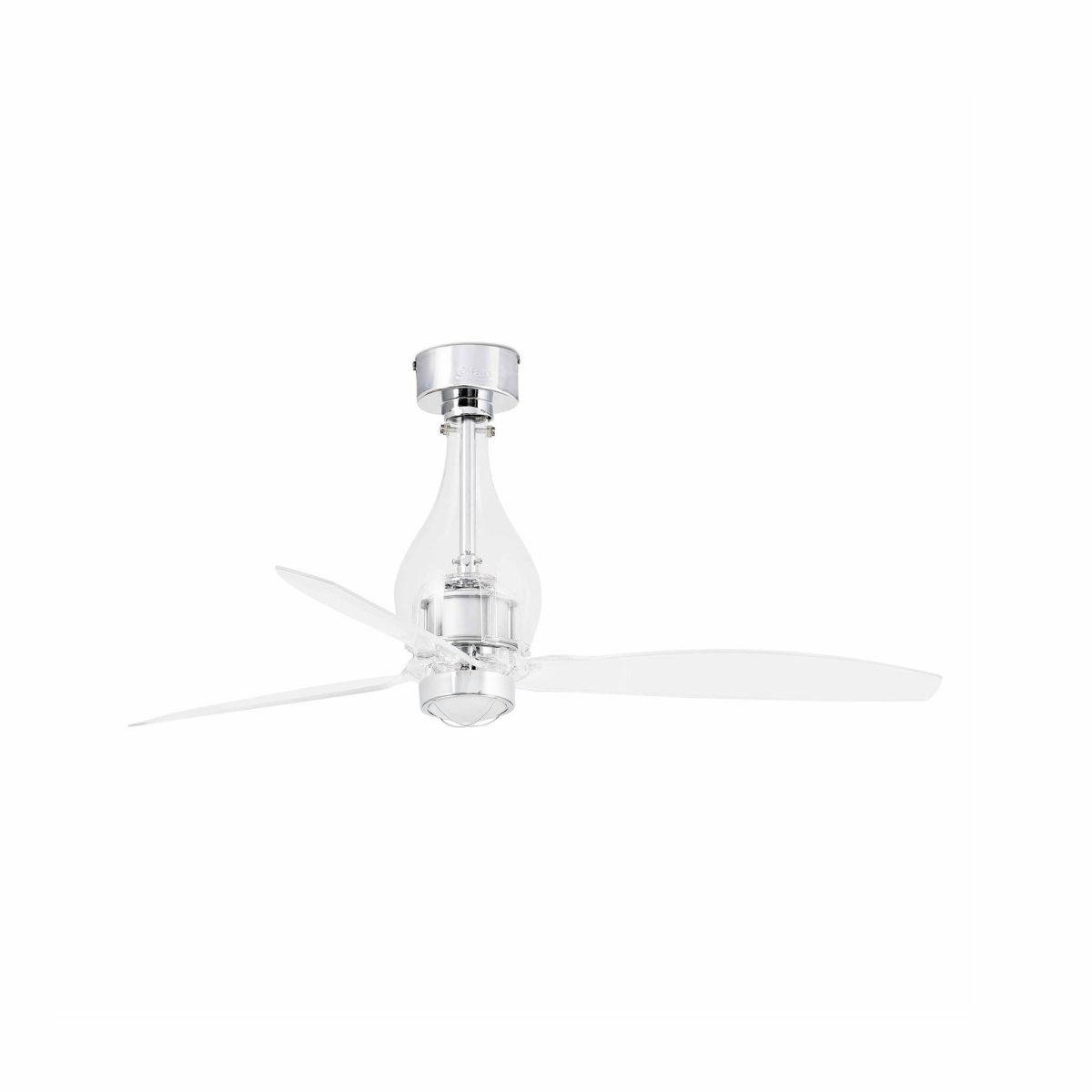 MINI ETERFAN LED Ventilador de techo con luz de Faro. Medidas: Ø 1280 x L 1280 x A 484 x F 1280 mm. Color: Cromo