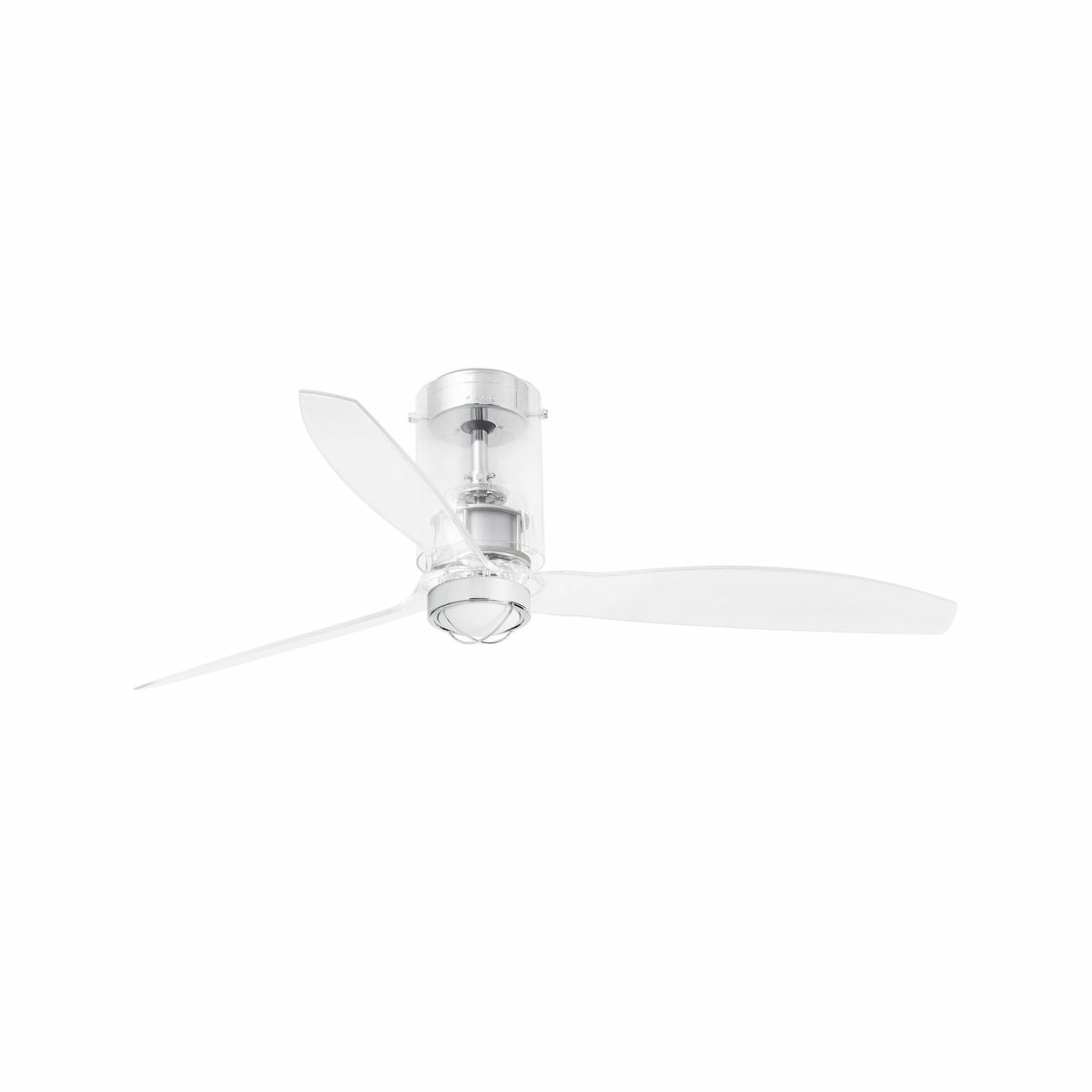 MINI TUBE FAN LED Ventilador de techo con luz de Faro. Medidas: Ø 1280 x L 1280 x A 324 x F 1280 mm. Color: Cromo