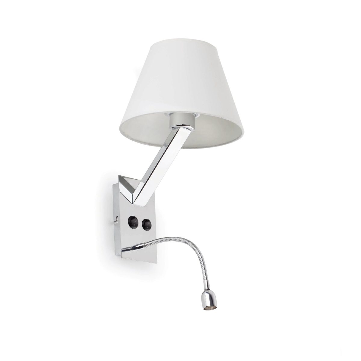 MOMA Aplique de Faro. Medidas: L 120 x A 350 x F 260 mm. Color: Cromo