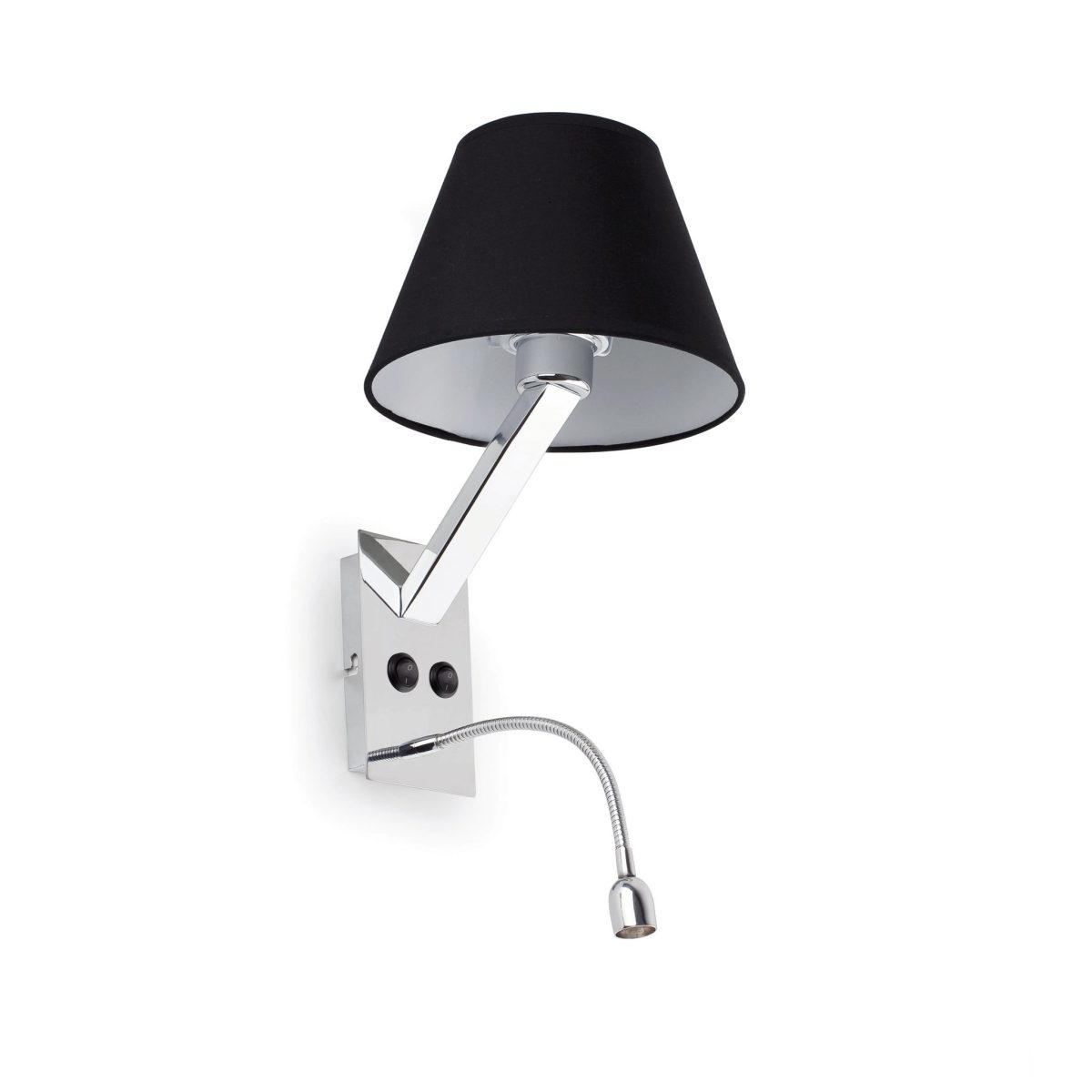 MOMA Aplique de Faro. Medidas: L 120 x A 350 x F 260 mm. Color: Cromo