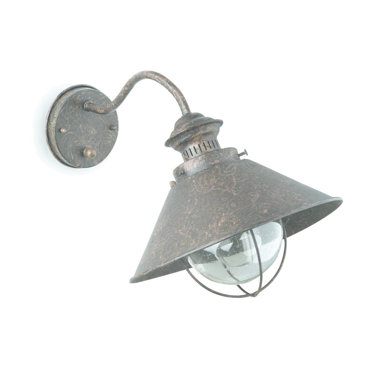 NÁUTICA Aplique de Faro. Medidas: L 370 x A 260 x F 260 mm. Color: Óxido