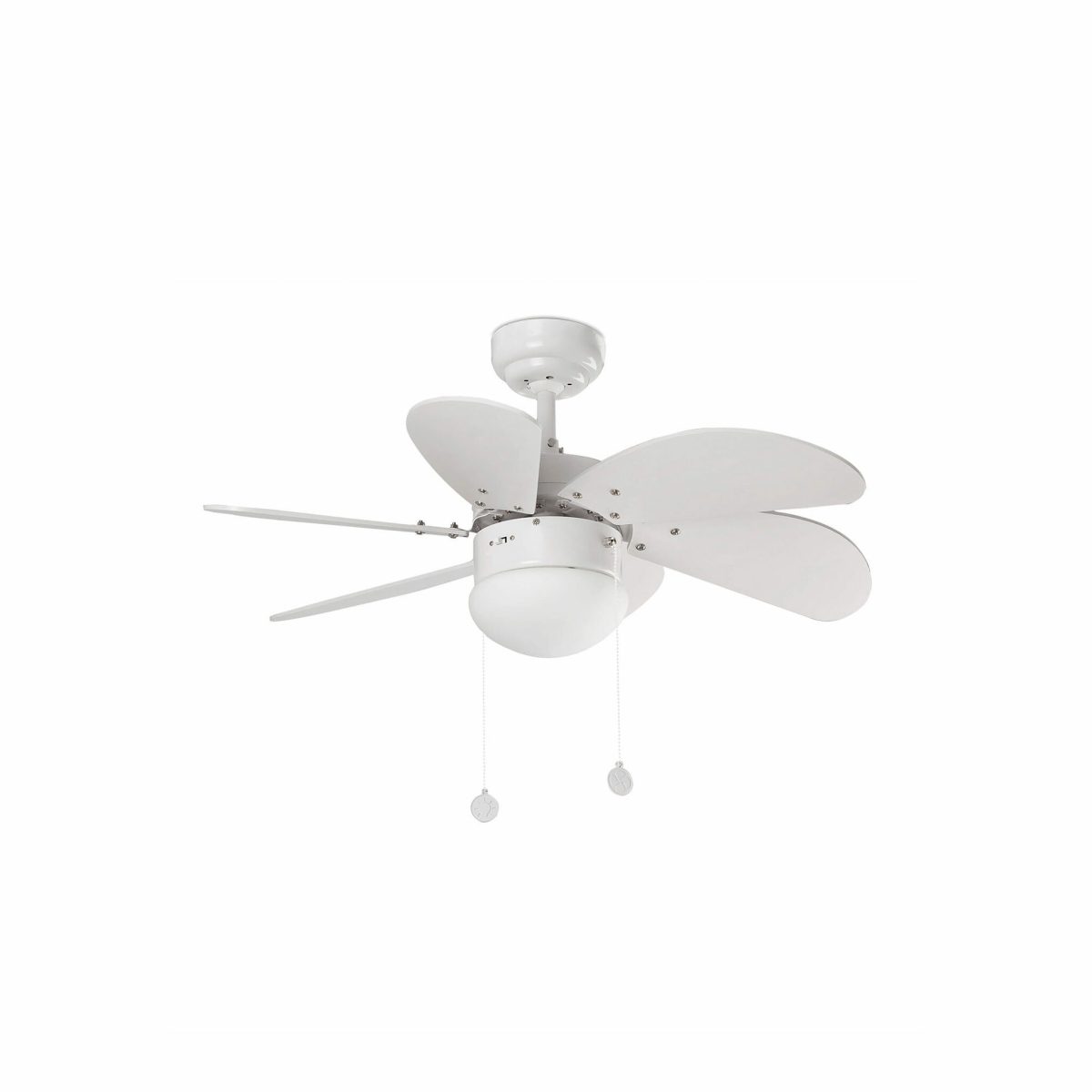 PALAO Ventilador de techo con luz de Faro. Medidas: Ø 810 x L 810 x A 390 x F 810 mm. Color: Blanco