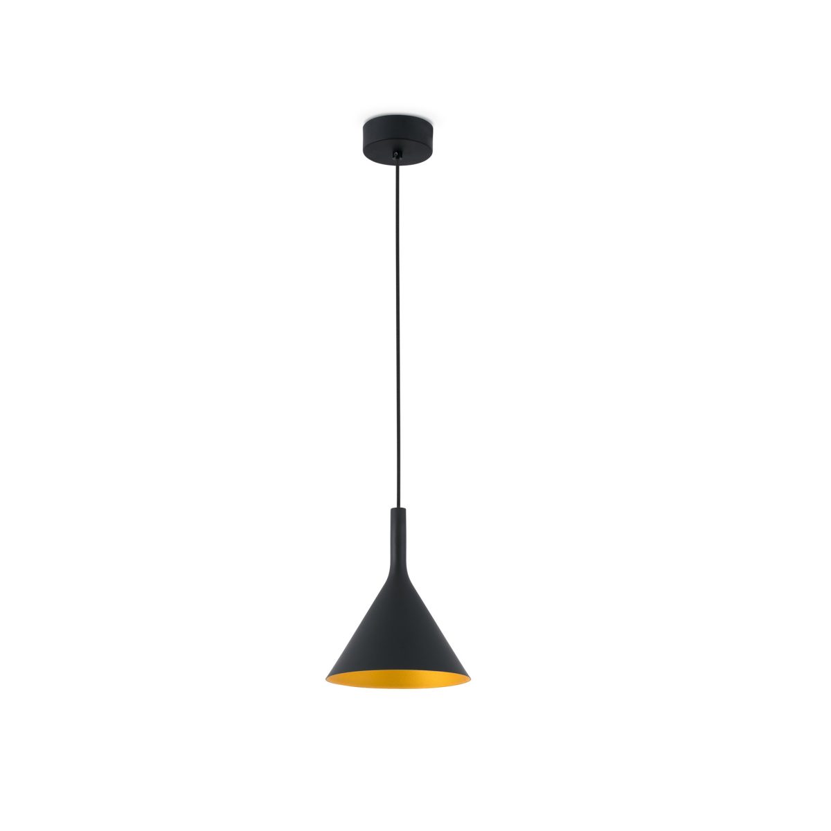 PAM-P LED Colgante de Faro. Medidas: Ø 165 x L 165 x A 1715 x F 165 mm. Color: Negro