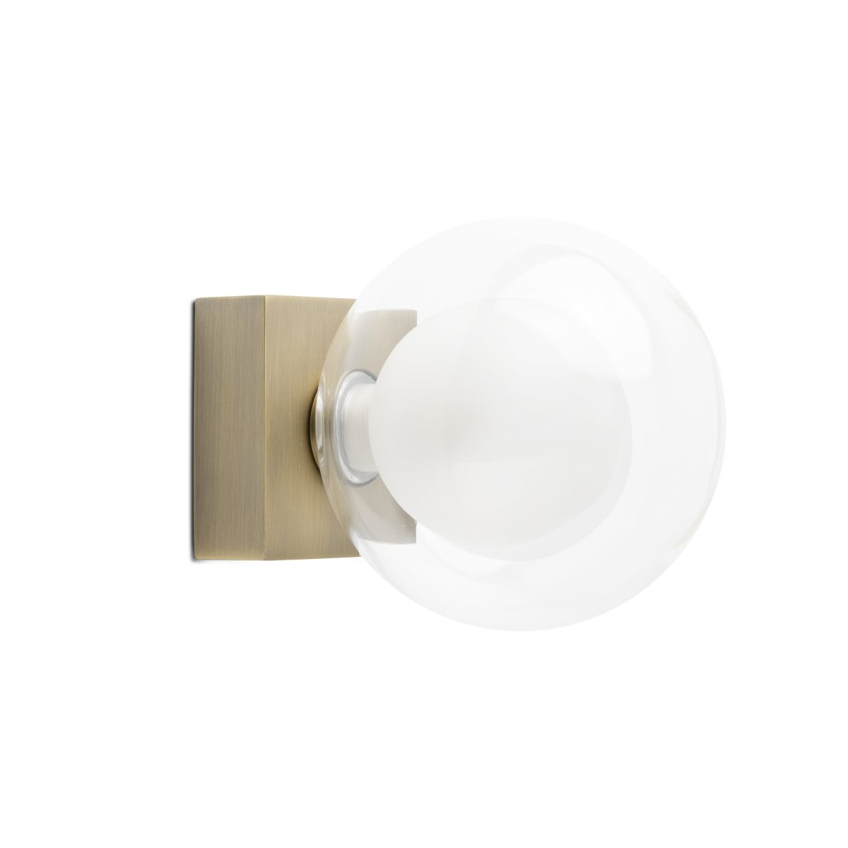 PERLA Aplique de Faro. Medidas: Ø 115 x L 115 x A 115 x F 155 mm. Color: Oro