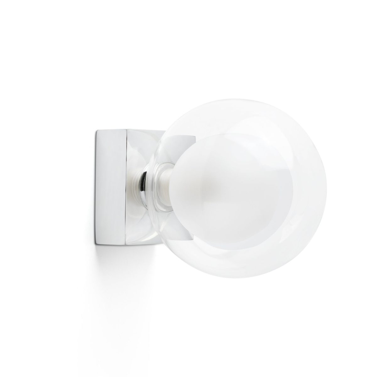 PERLA Aplique de Faro. Medidas: Ø 115 x L 115 x A 115 x F 155 mm. Color: Cromo