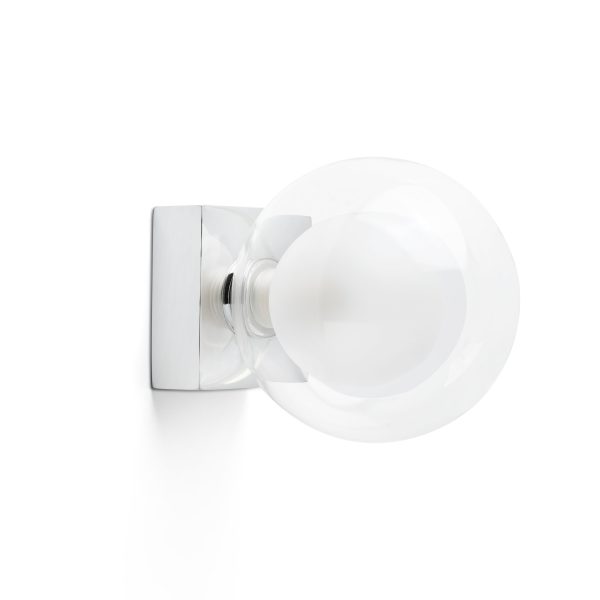 PERLA Aplique de Faro. Medidas: Ø 115 x L 115 x A 115 x F 155 mm. Color: Cromo