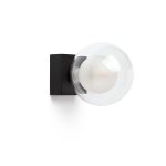 PERLA Aplique de Faro. Medidas: Ø 115 x L 115 x A 115 x F 155 mm. Color: Negro