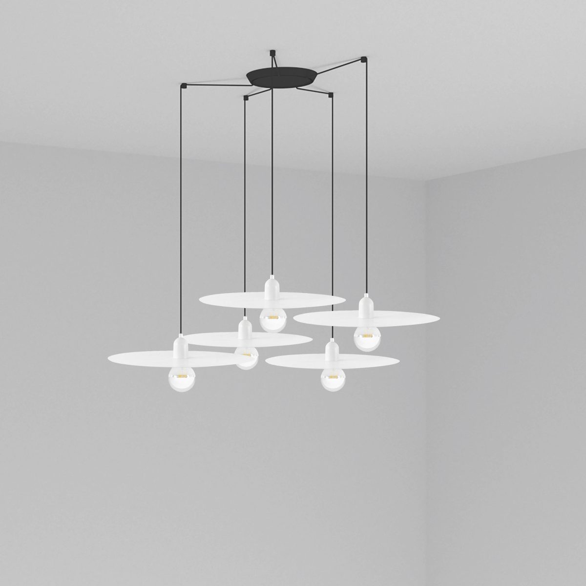 PLAT Colgante de Faro. Medidas: L 500 x A 5000 x F 500 mm. Color: Blanco