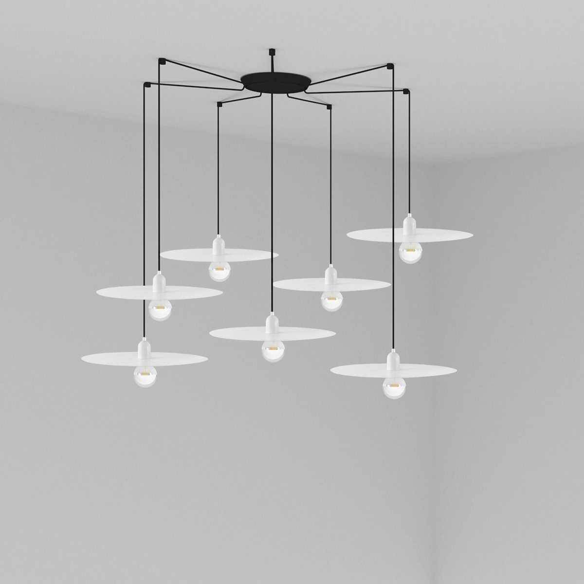 PLAT Colgante de Faro. Medidas: L 500 x A 5000 x F 500 mm. Color: Blanco