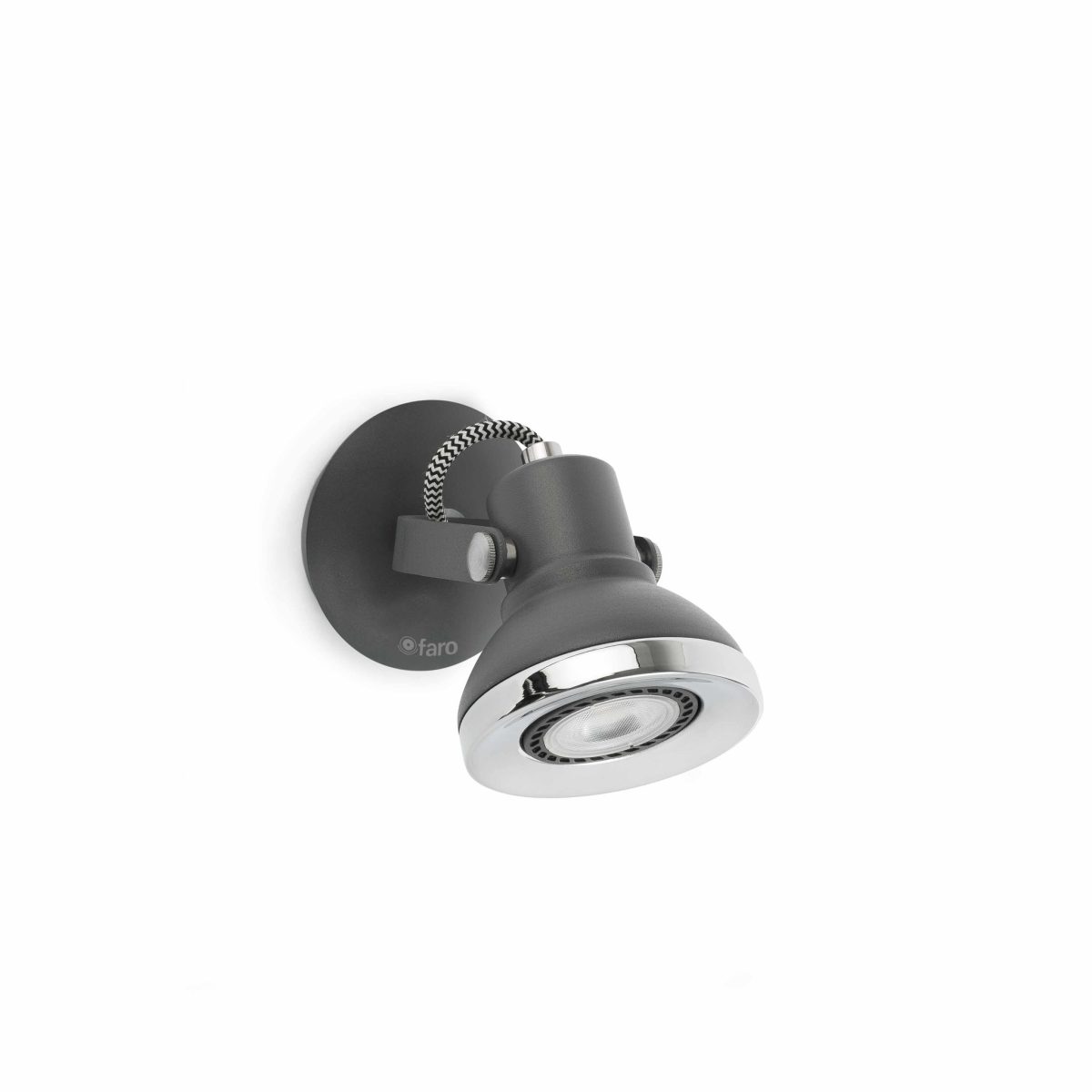 RING LED Aplique de Faro. Medidas: L 85 x A 100 x F 135 mm. Color: Gris