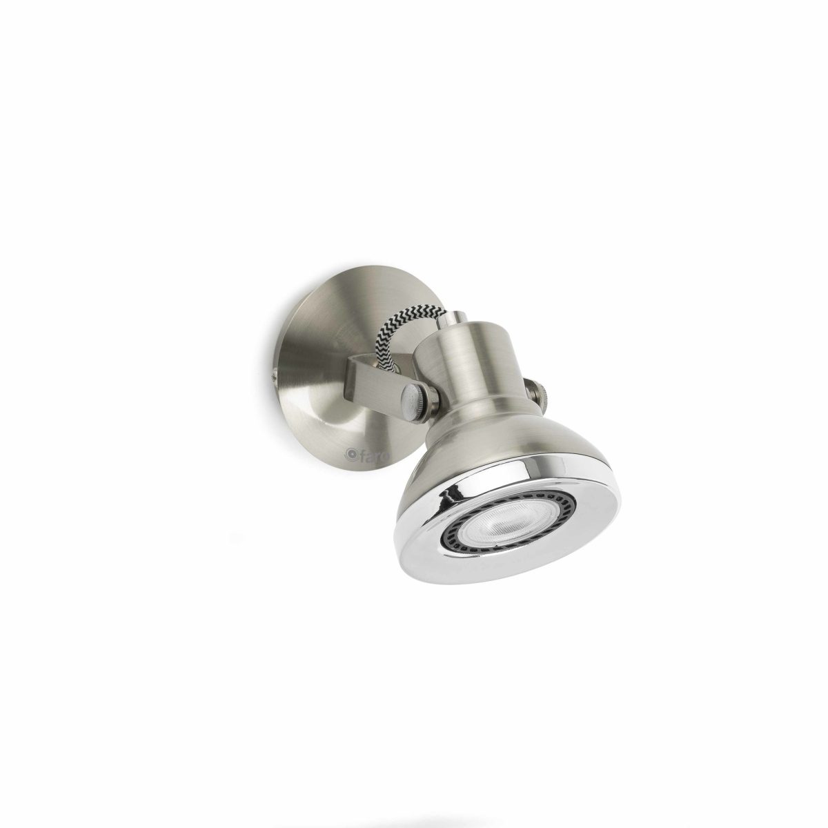 RING LED Aplique de Faro. Medidas: L 85 x A 100 x F 135 mm. Color: Niquel
