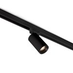 STAN Foco de carril de Faro. Medidas: Ø 60 x L 60 x A 160 x F 100 mm. Color: Negro